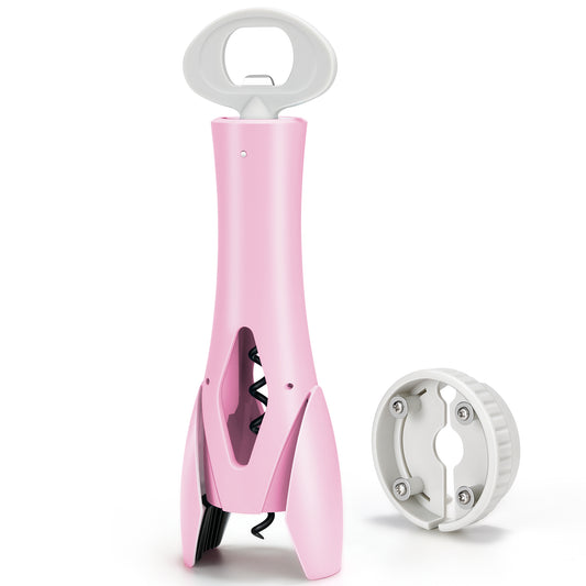 IPOW Wine Bottle Opener with Foil Cutter Easy to Use, Effortless Cork Removal - Pink