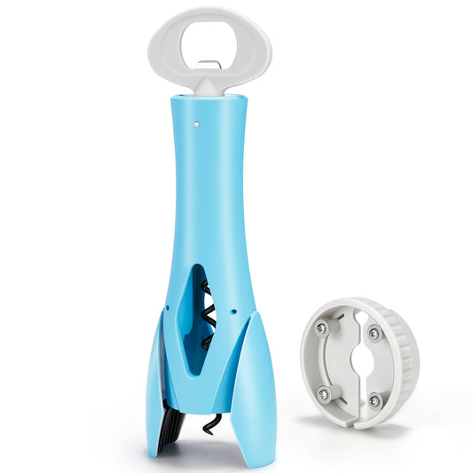 IPOW Wine Bottle Opener with Foil Cutter Easy to Use, Effortless Cork Removal - Light Blue