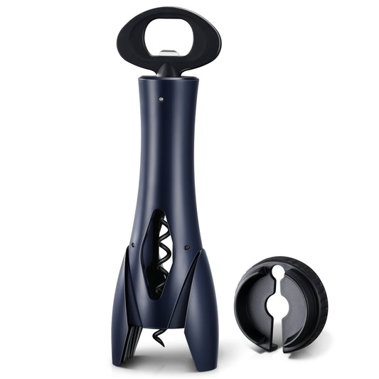 IPOW Wine Bottle Opener with Foil Cutter Easy to Use, Effortless Cork Removal - Navy Blue