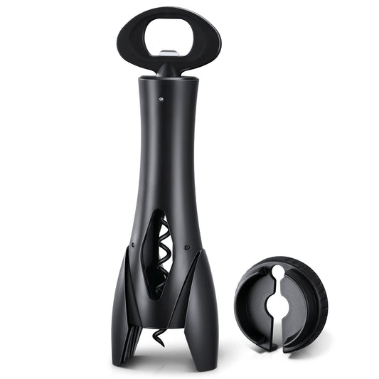 IPOW Wine Bottle Opener with Foil Cutter Easy to Use, Effortless Cork Removal - Black