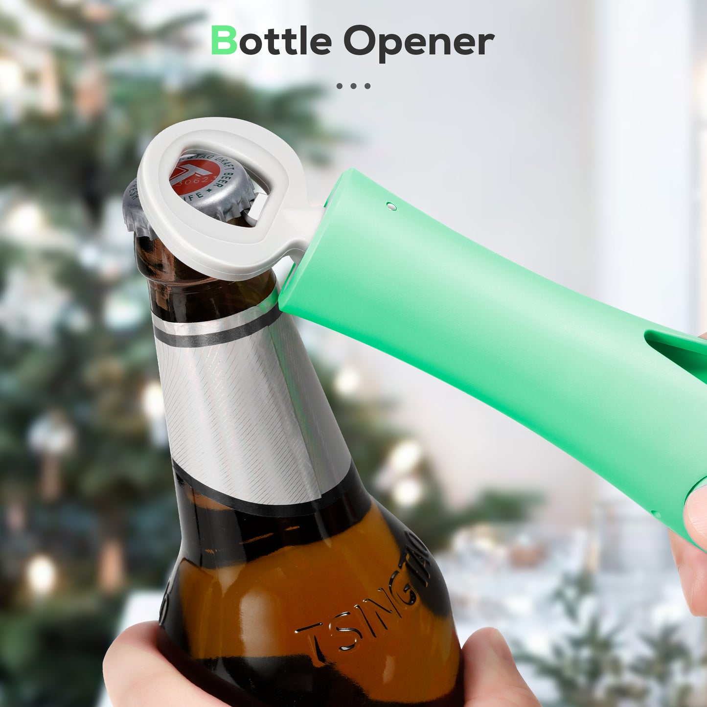 IPOW Wine Bottle Opener with Foil Cutter Easy to Use, Effortless Cork Removal - Green