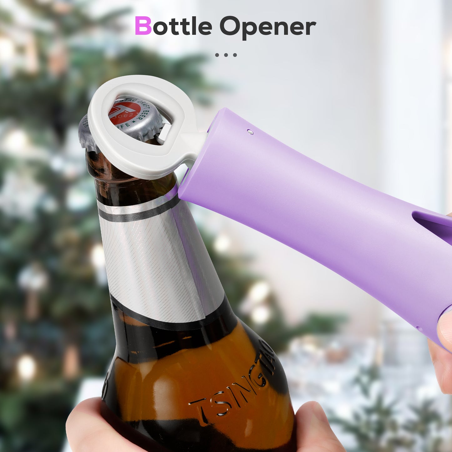 IPOW Wine Bottle Opener with Foil Cutter Easy to Use, Effortless Cork Removal - Purple