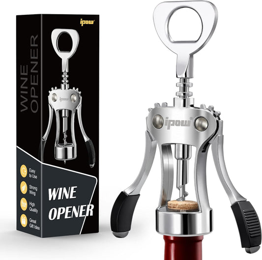 IPOW Zinc Alloy Wine Bottle Opener - Silver